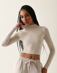 Camiseta Manga Longa Modal - Bege ROWA STORE DI7