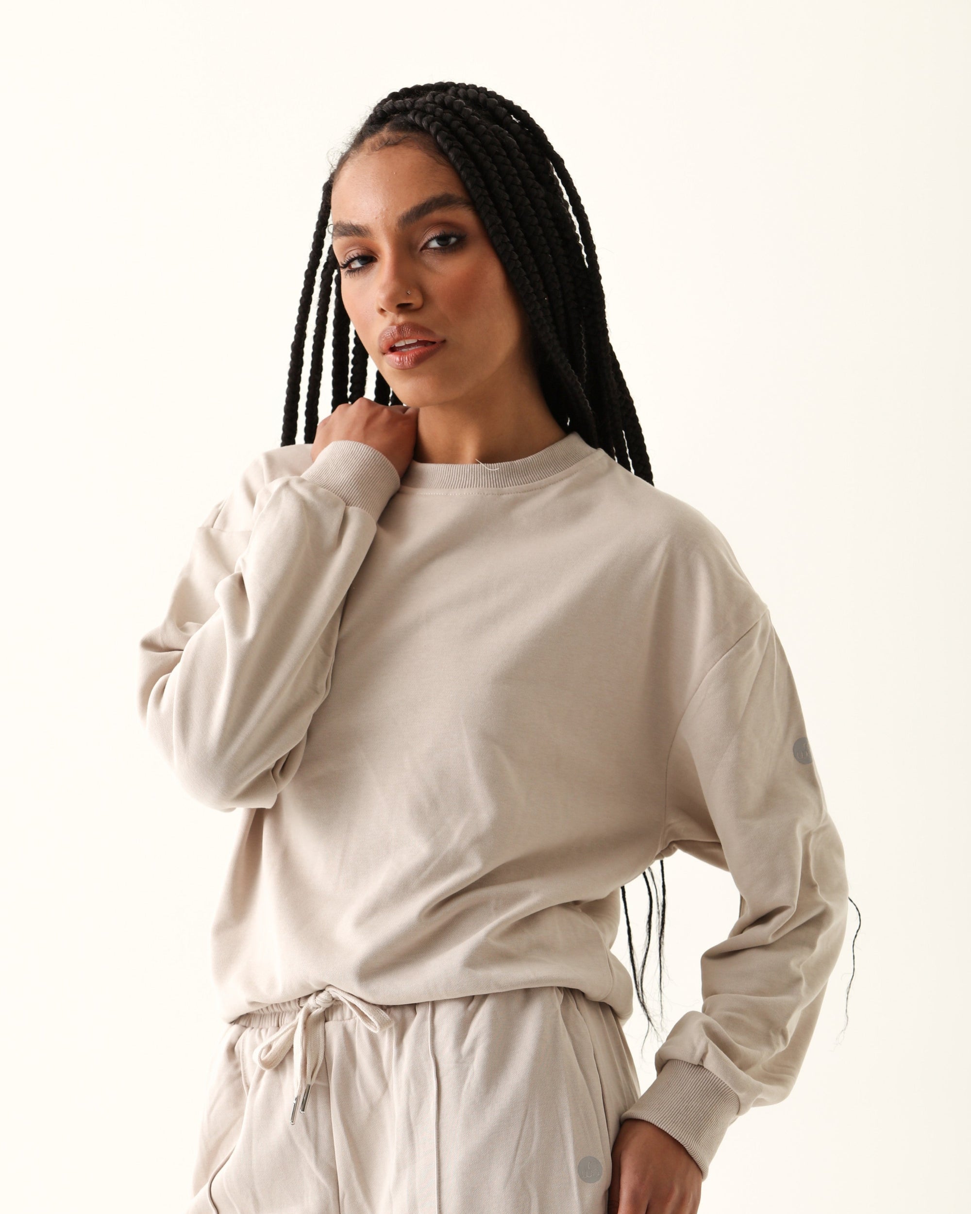 Blusa Moletom Modal - Bege ROWA STORE DI7