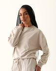 Blusa Moletom Modal - Bege ROWA STORE DI7