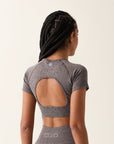 Cropped Lu com abertura nas costas - Café Escuro ROWA STORE DI7
