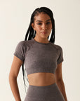 Cropped Lu com abertura nas costas - Café Escuro ROWA STORE DI7