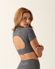 Cropped Lu com abertura nas costas - Preto ROWA STORE DI7