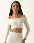 Top Heart Ombro a Ombro - Off-White ROWA STORE DI4