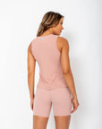 Regata Marcela com Amarração Lateral - Rosa Chá