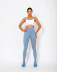 Legging Anita com detalhes de transparência - Azul Pastel