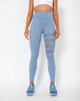 Legging Anita com detalhes de transparência - Azul Pastel
