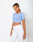 Cropped Lu com abertura nas costas - Azul Bali