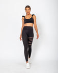 Anita Leggings with sheer details - Black