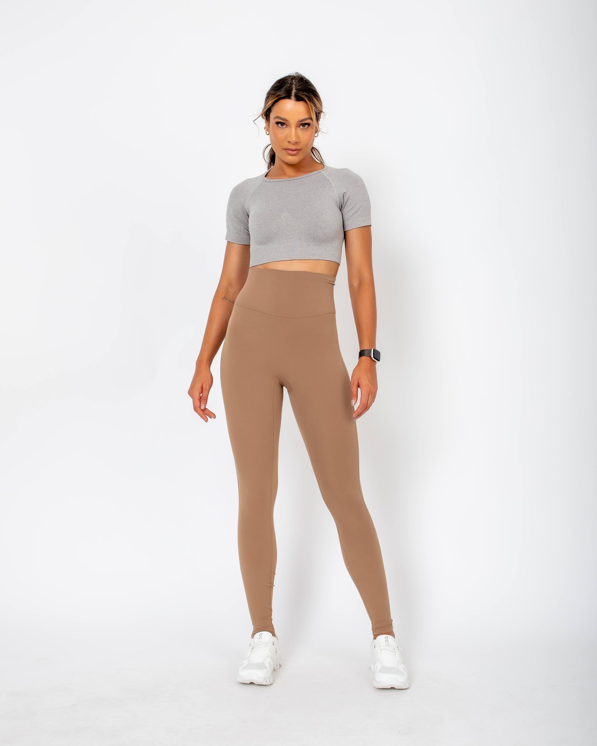 Lu cropped top with back opening - Grey