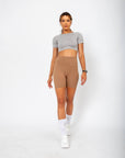 Cropped Lu com abertura nas costas - Cinza