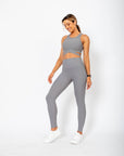 Legging Canelado Gege - Cinza
