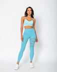 Legging Anita com detalhes de transparência - Azul Celeste