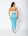 Legging Anita com detalhes de transparência - Azul Celeste