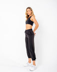 Naty Jogger Pants with side detail - Black