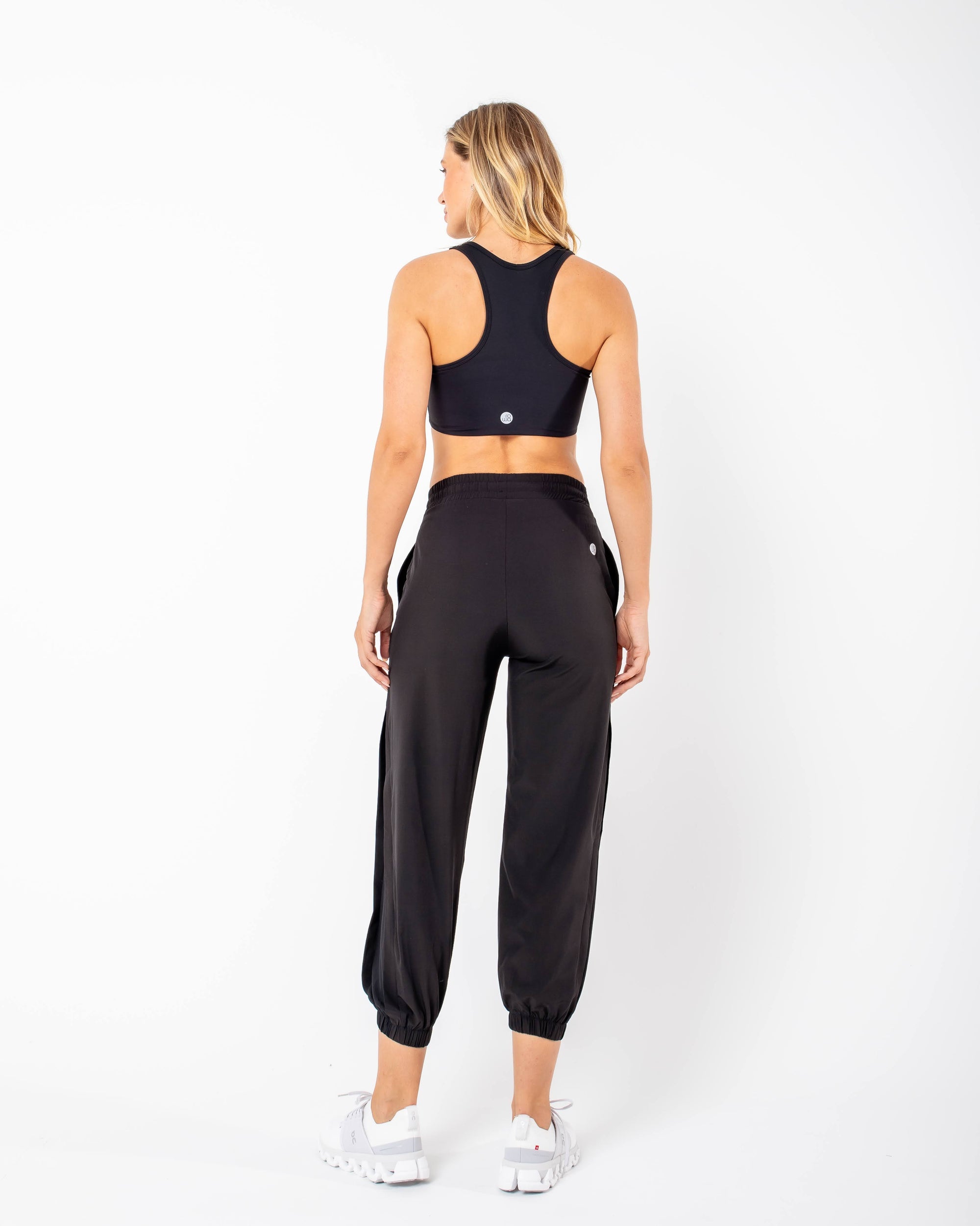 Naty Jogger Pants with side detail - Black