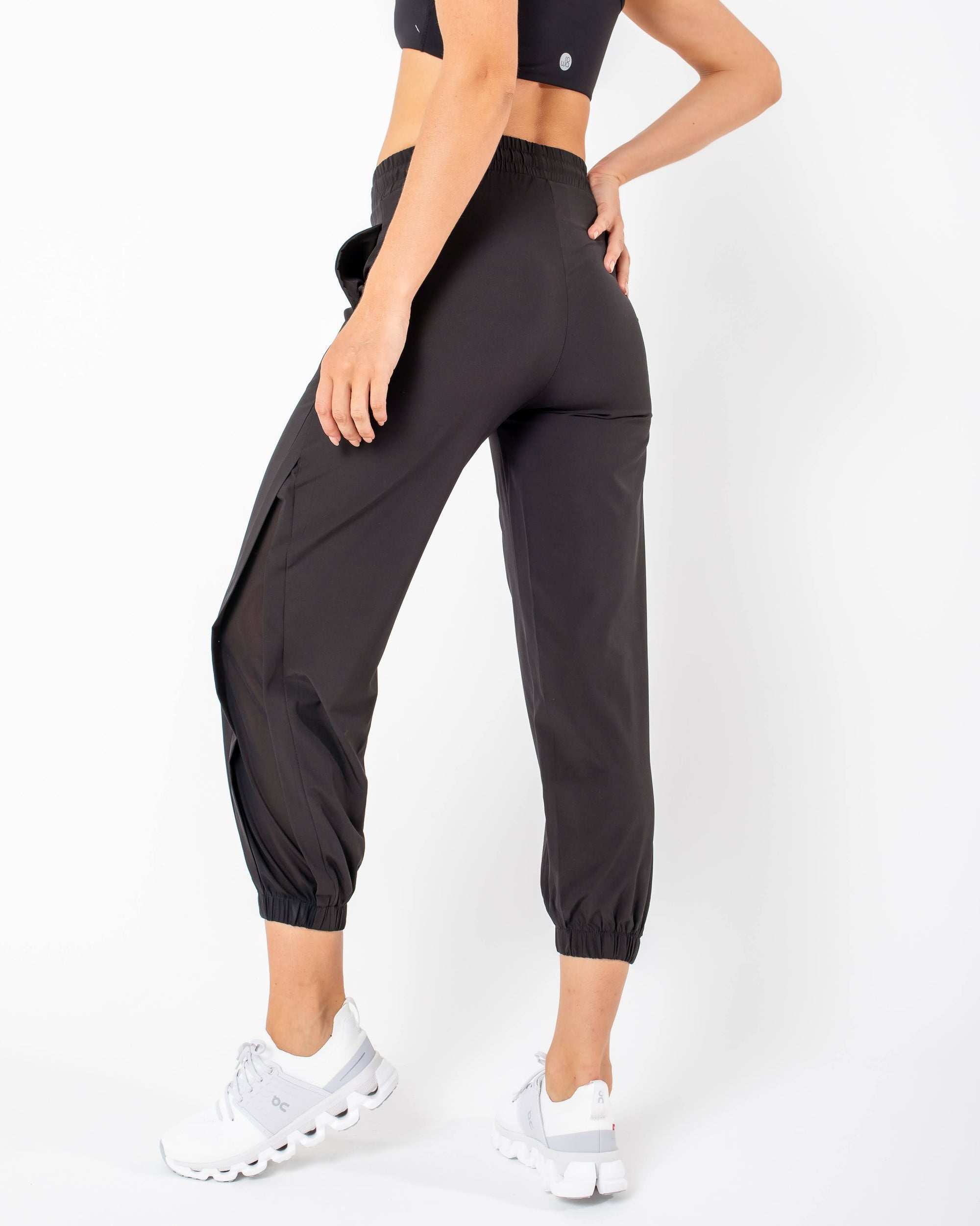 Naty Jogger Pants with side detail - Black