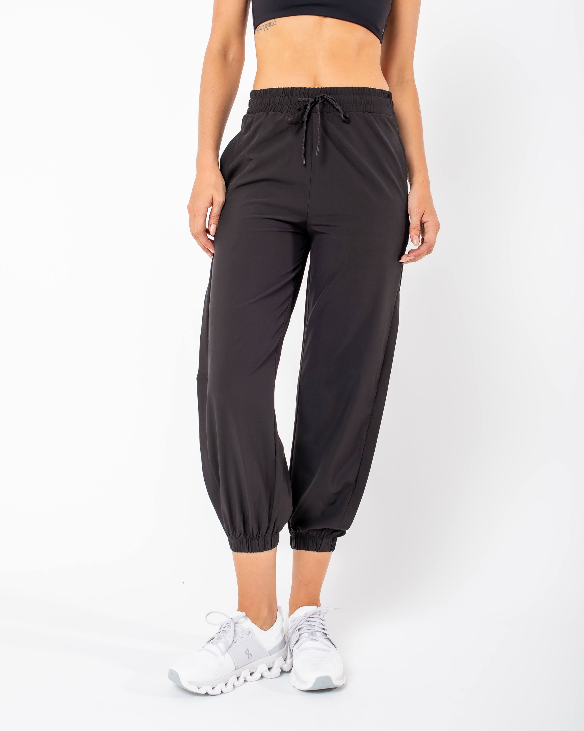 Naty Jogger Pants with side detail - Black