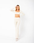 Calça Legging Flare Star - Creme