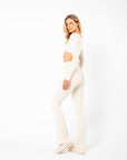 Calça Legging Flare Star - Creme