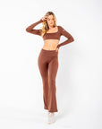 Calça Legging Flare Star - Marrom