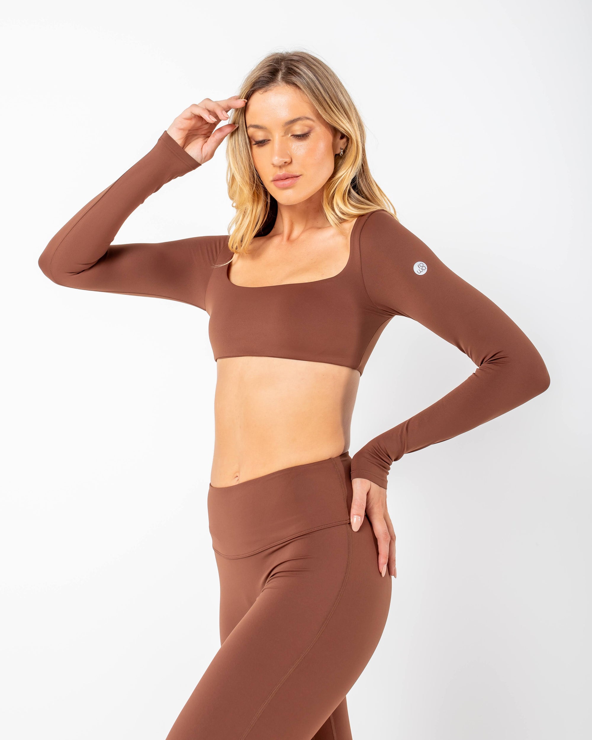 Cropped De Manga Longa Star - Marrom