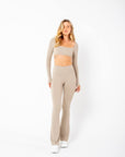 Cropped De Manga Longa Star - Cinza