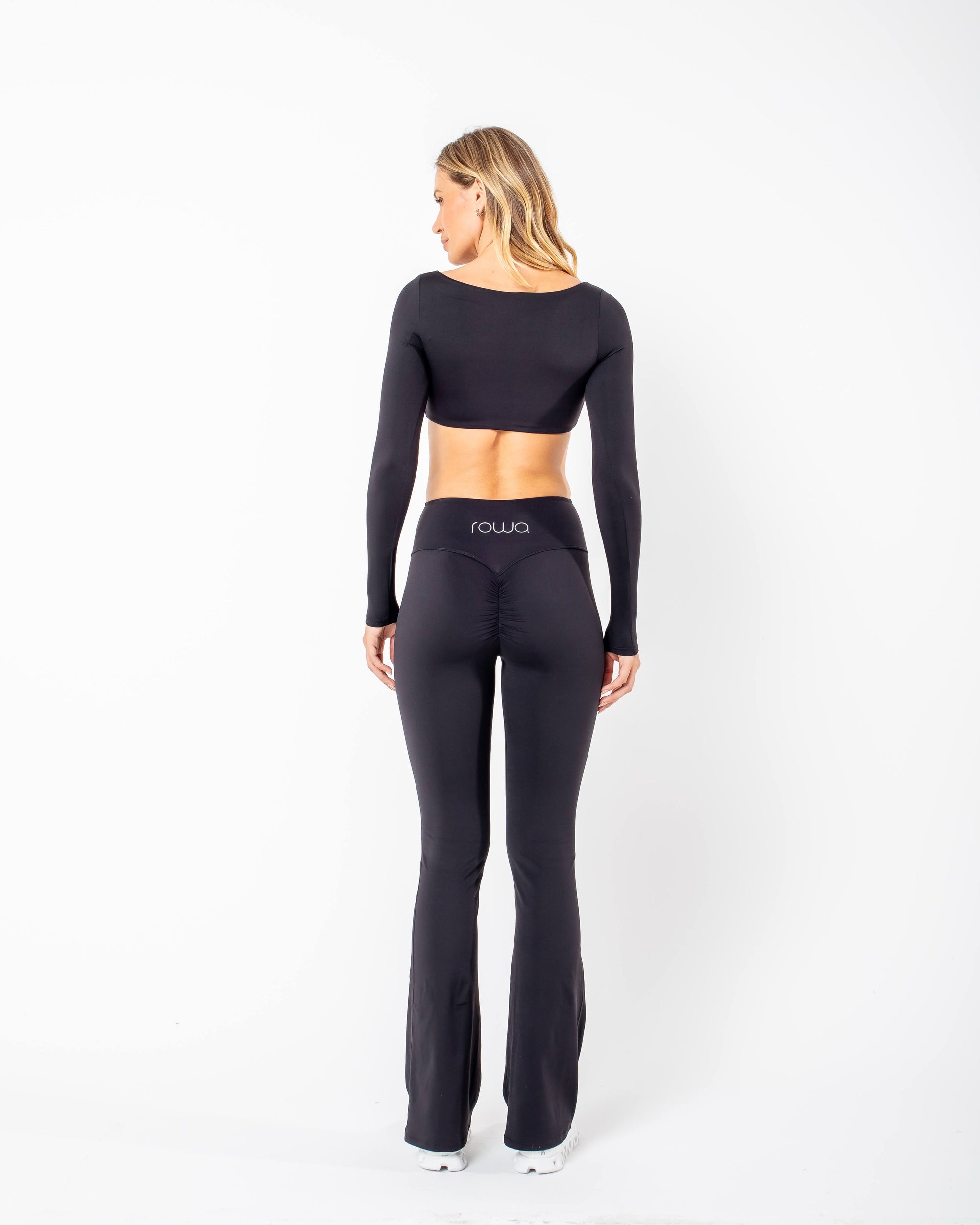Cropped De Manga Longa Star - Preto