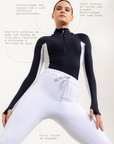 Body Leveza com mangas longas Emana® - Preto ROWA DROP2