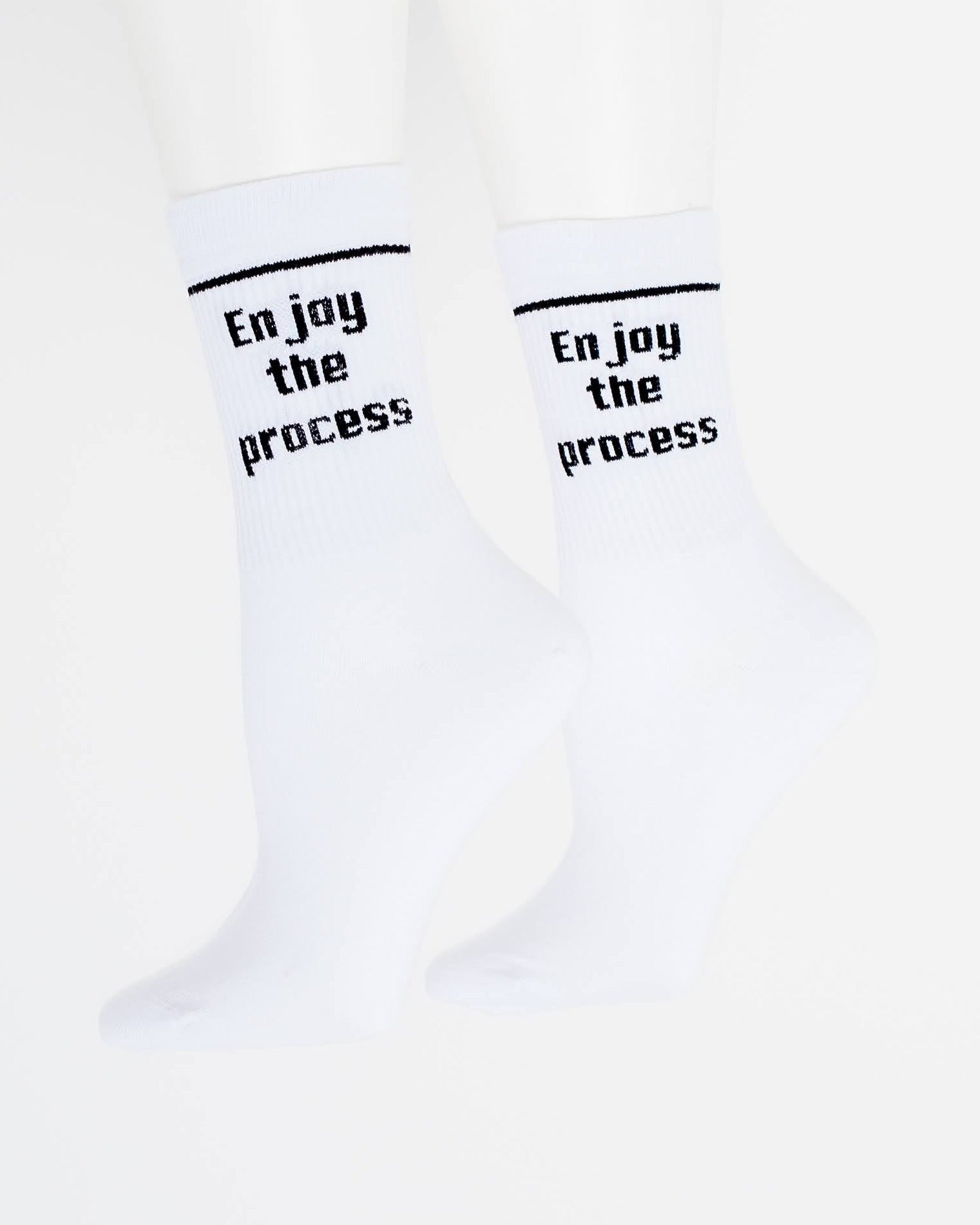 Meia Canelada Rowa Enjoy The Process - Branco