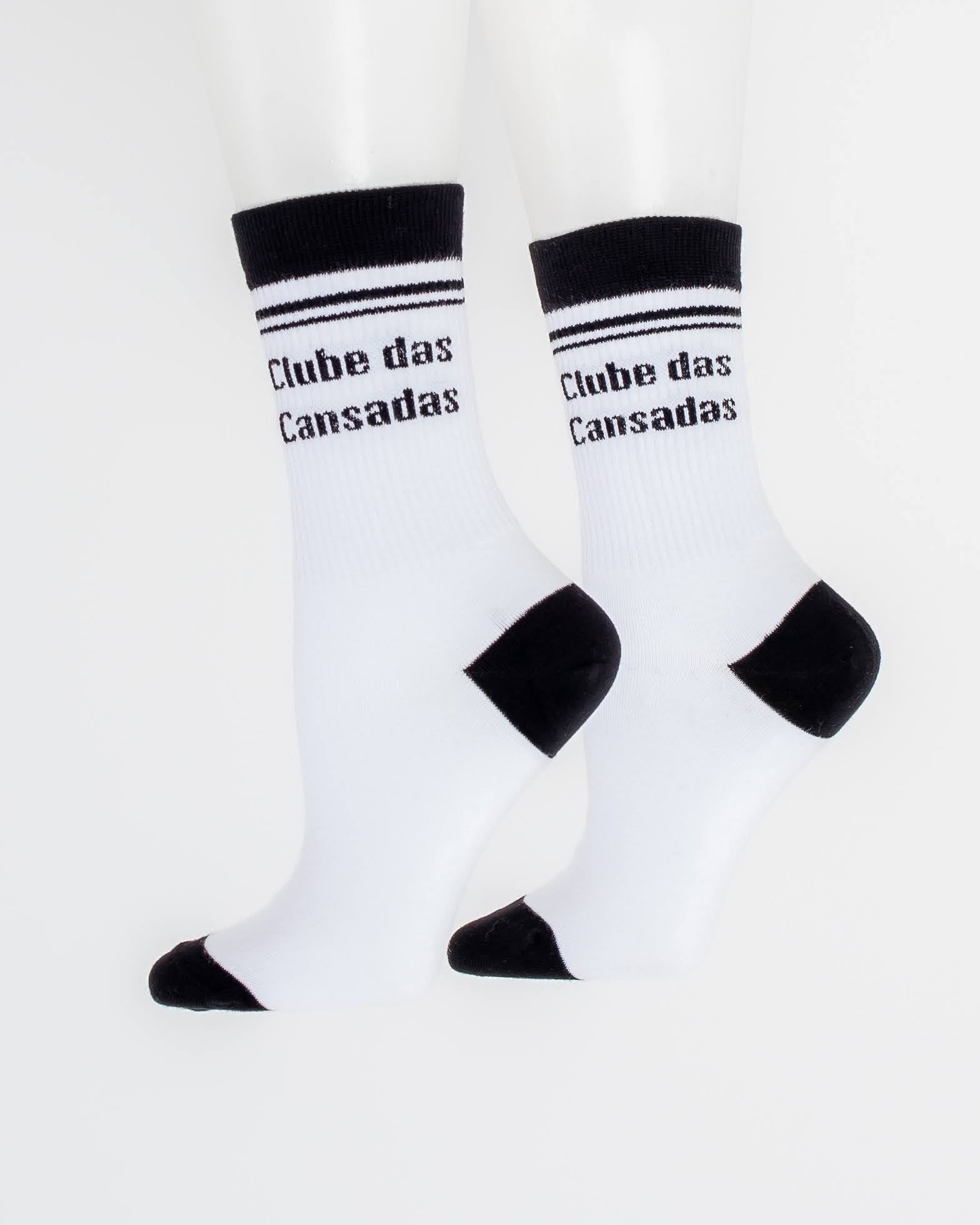 Meia Canelada Clube Das Cansadas - Preto