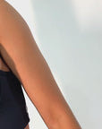 Top Canelado Paula com detalhes nas costas - Preto
