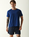 Camiseta Masculina Recorte Ombro 2 - Azul Marinho ROWA STORE DI8