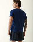 Camiseta Masculina Recorte Ombro 2 - Azul Marinho ROWA STORE DI8