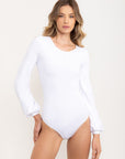 Body Essência com mangas bufantes em tecido tecnológico - Branco ROWA DROP2