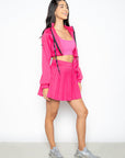 Jaqueta cropped Vigor tafetá - Rosa ROWA DROP3