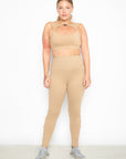 Legging Bom humor com recortes vazados EMANA® - Caramelo ROWA DROP3