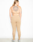 Legging Bom humor com recortes vazados EMANA® - Caramelo ROWA DROP3