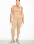 Legging Bom humor com recortes vazados EMANA® - Caramelo ROWA DROP3