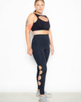 Legging Bom humor com recortes vazados EMANA® - Preto ROWA DROP3