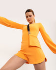Shorts Autocuidado com bolsa e tecido tecnológico - Laranja Citrus ROWA DROP2