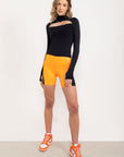 Shorts biker Amor próprio com bolsos EMANA® - Laranja Citrus ROWA DROP2