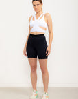 Shorts biker Amor próprio com bolsos EMANA® - Preto ROWA DROP2