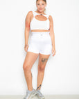 Shorts Euforia clochard em tafetá - Branco