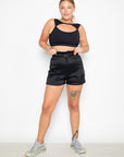 Shorts Euforia clochard em tafetá - Preto
