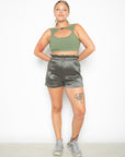 Shorts Euforia clochard em tafetá - Verde