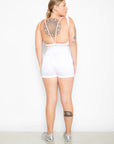 Shorts Euforia clochard em tafetá - Branco