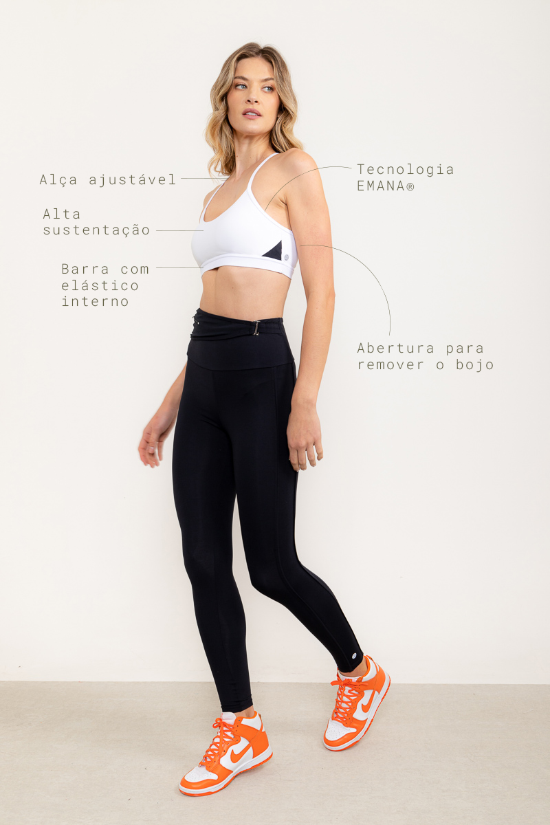 Top Bem-estar com alça ajustável EMANA® - Branco ROWA DROP2
