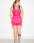 Vestido Folia tafetá com elastano - Rosa