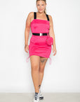 Vestido Folia tafetá com elastano - Rosa