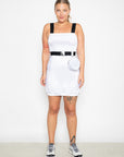 Vestido Folia tafetá com elastano - Branco